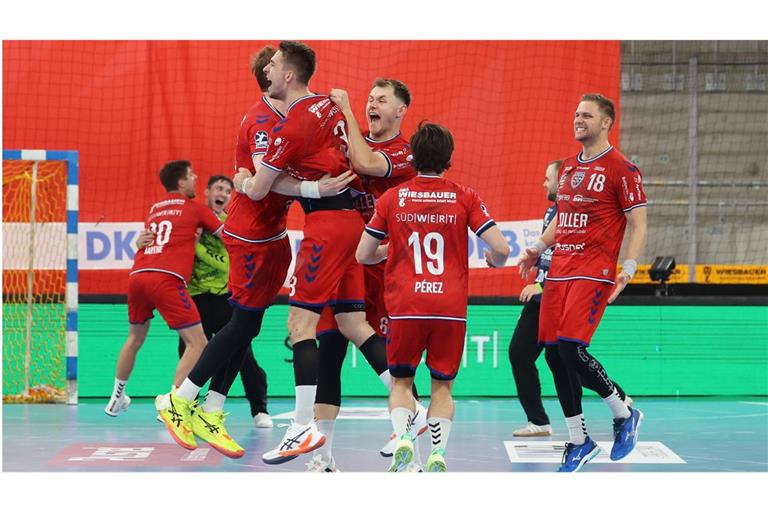 Bietigheim Freudentaumel nach dem Derbysieg.