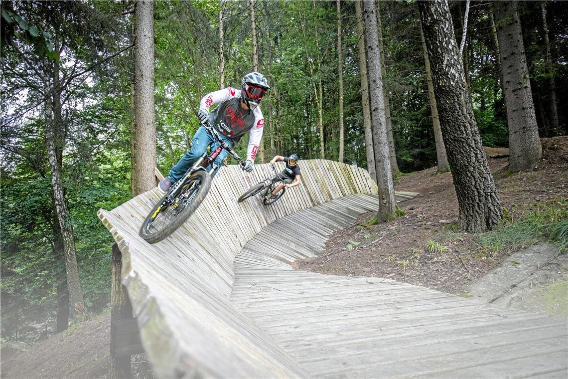 Auf dem Sprung Bikepark als neue Attraktion in Großerlach.