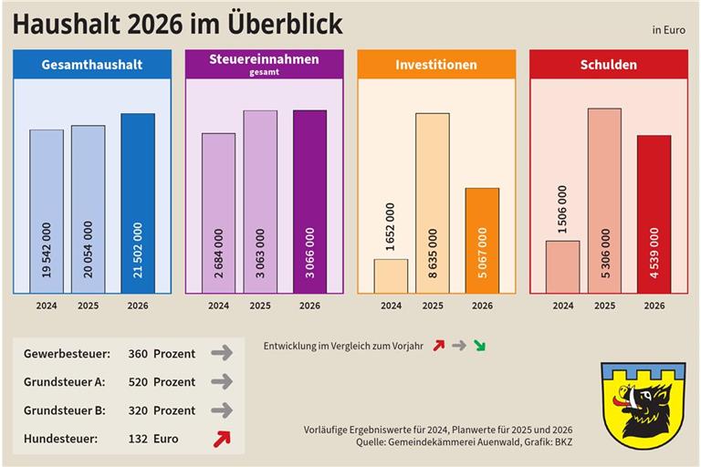 Haushalt 2026: Auenwald steht mit dem Rücken zur Wand