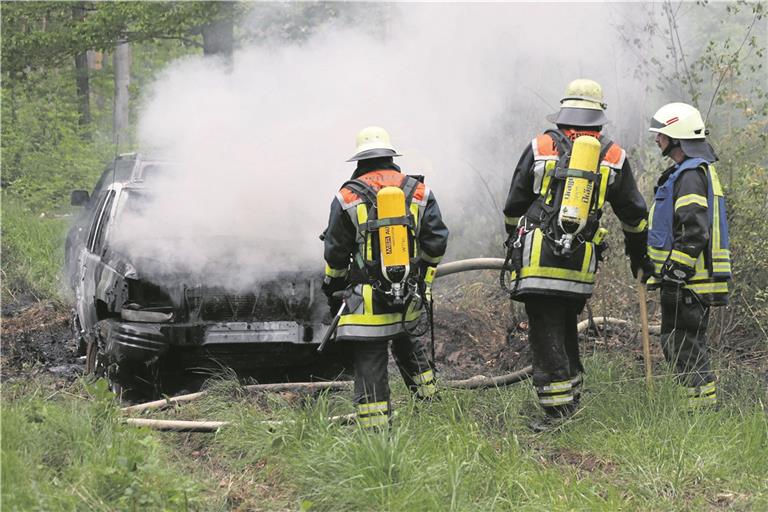 Zwei Autos brennen