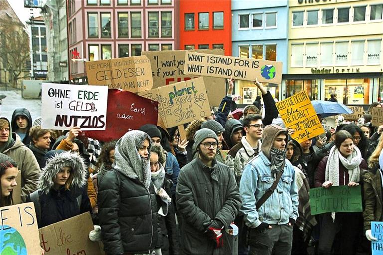 Junge Klimaschützer protestieren