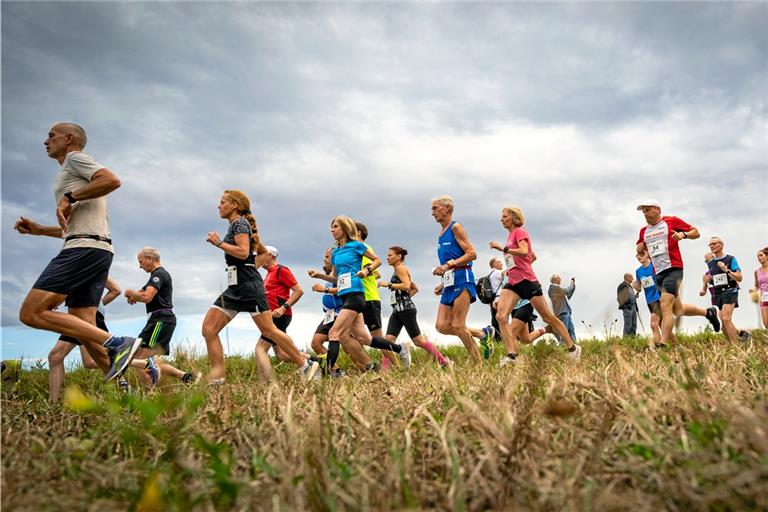 Bildeten die sportliche Note des 50. Geburtstags der Gemeinde Aspach: Die Läufer. Knapp über 200 Frauen und Männer gingen beim 25. Aspacher Volkslauf an den Start. Foto: Alexander Becher