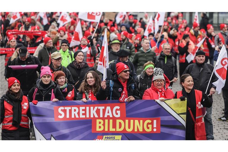 Bildungsstreik mit Kundgebung in Mannheim.