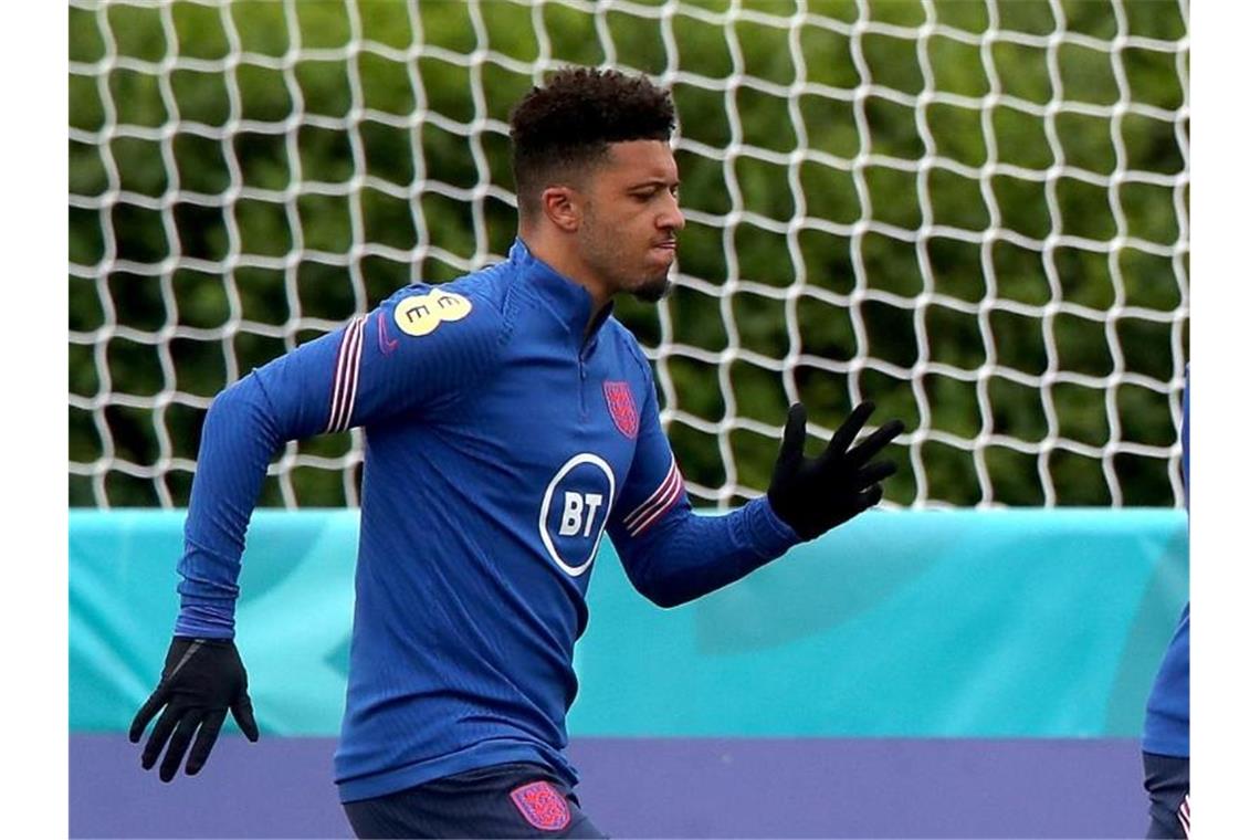 Bisher bei der EM nur einmal eingewechselt steht Jadon Sancho nun gegen die Ukraine in der englischen Startelf. Foto: Nick Potts/PA Wire/dpa