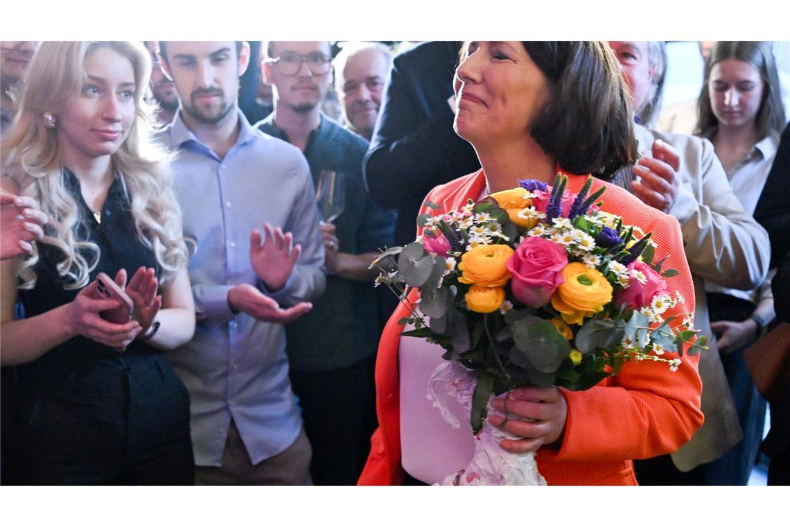 Bitterer Wahlabend für die bisherige Wirtschaftsministerin in Rheinland-Pfalz, Daniela Schmitt (FDP) - ihre Partei kommt nicht einmal mehr in den Landtag.