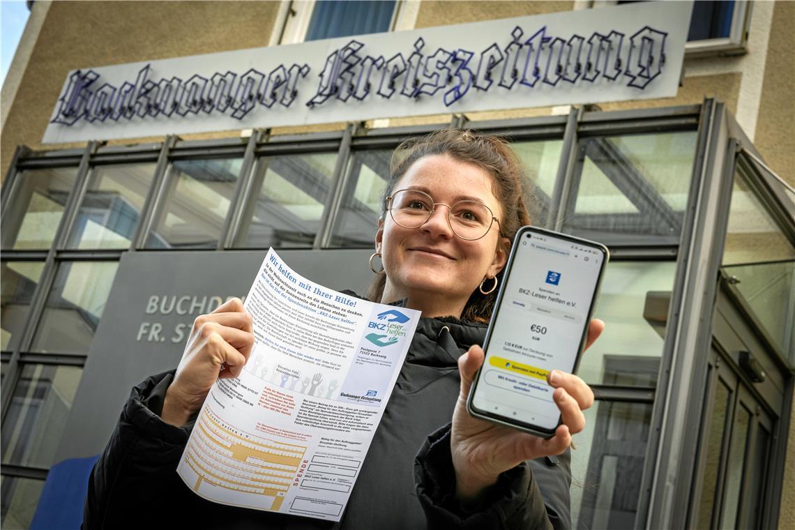 Mit viel Mitgefühl in den Advent BKZ-Volontärin Daniela Wahl hat die Qual der Wahl: Sie kann einen der heute beiliegenden Überweisungsträger ausfüllen oder per Paypal oder mit Online-Banking überweisen. Foto: Alexander Becher