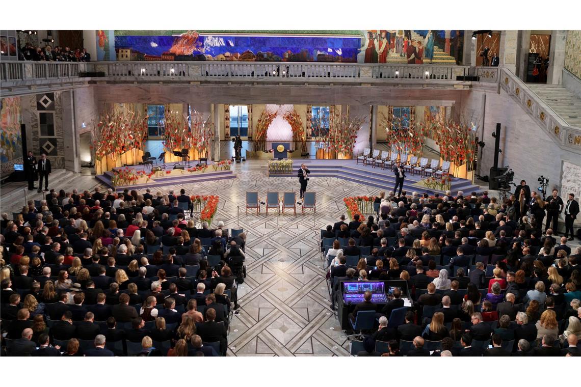 Bleibt der Stuhl der Friedensnobelpreisträgerin bei der Zeremonie im Osloer Rathaus diesmal frei? (Archivbild)