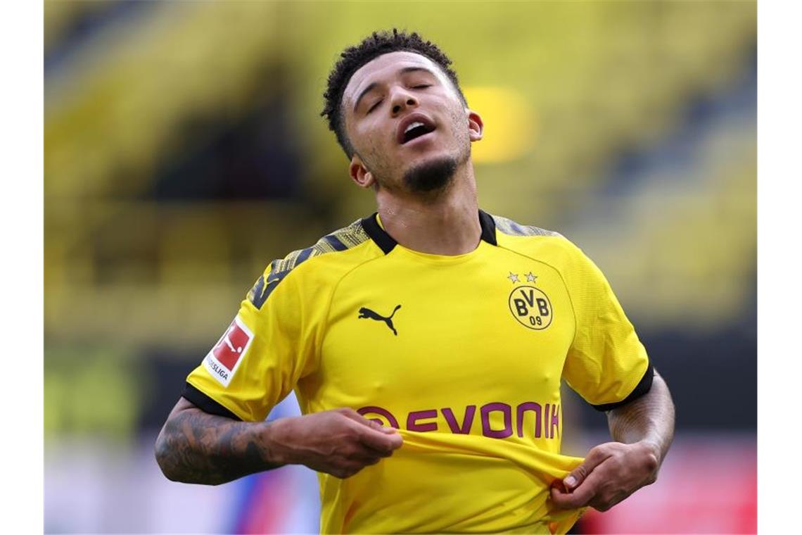 Bleibt in der kommenden Saison definitiv beim BVB: Jadon Sancho. Foto: Lars Baron/Getty Images Europe/Pool/dpa