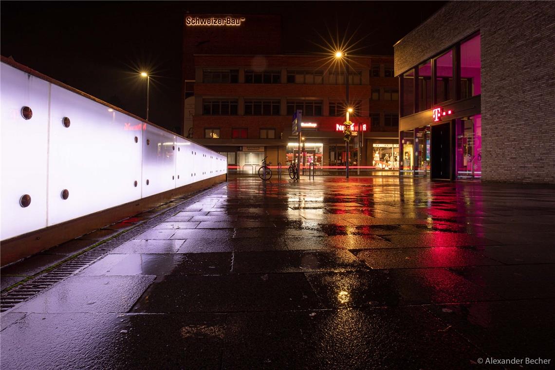 Bleichwiese // Ausgangssperren. leere Straßen in der Backnanger Innenstadt