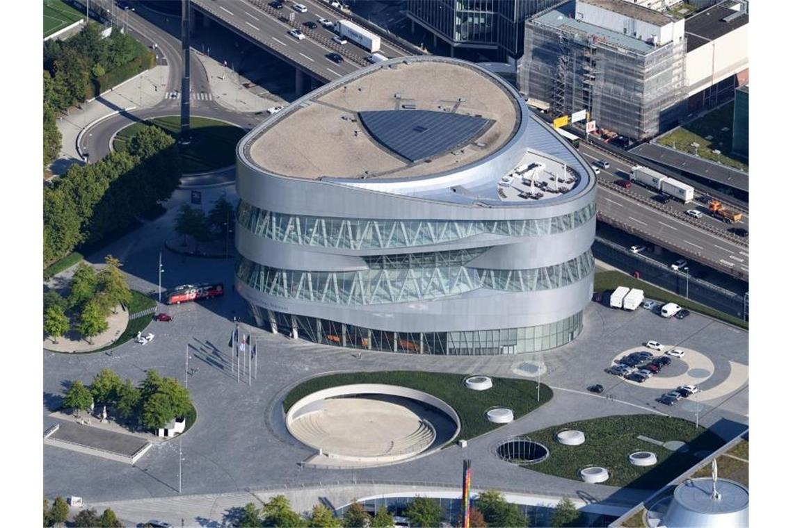 Blick auf das Mercedes-Benz Museum in Stuttgart. Foto: Bernd Weissbrod/Archivbild