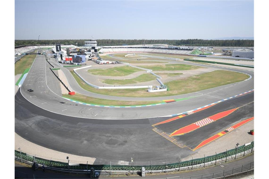 Blick auf den Hockenheimring. Foto: Sebastian Gollnow/dpa/Symbolbild