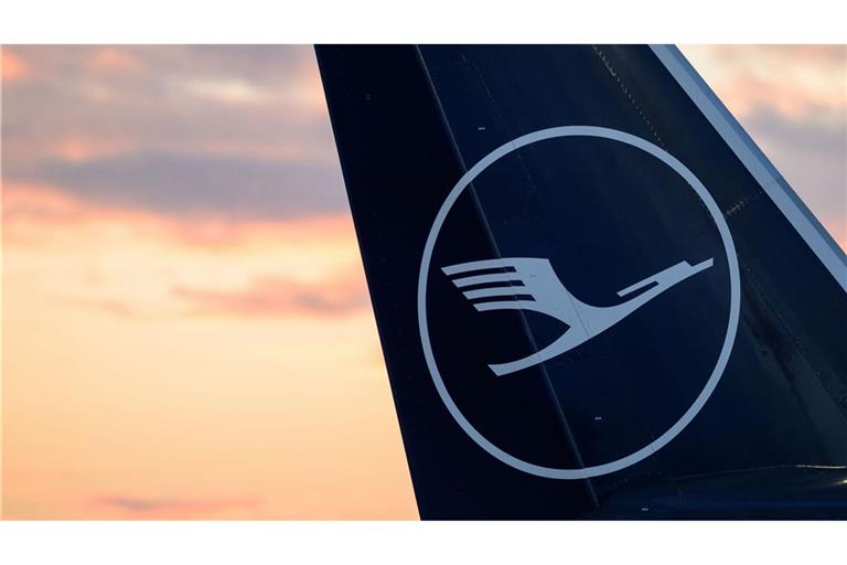 Blick auf eine Heckflosse einer Lufthansa Maschine am Frankfurter Flughafen (Symbolbild).