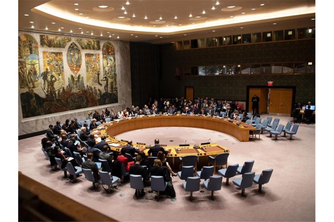 Blick auf eine Sitzung des Sicherheitsrates der Vereinten Nationen (UN). (Archivbild). Foto: Ralf Hirschberger/dpa