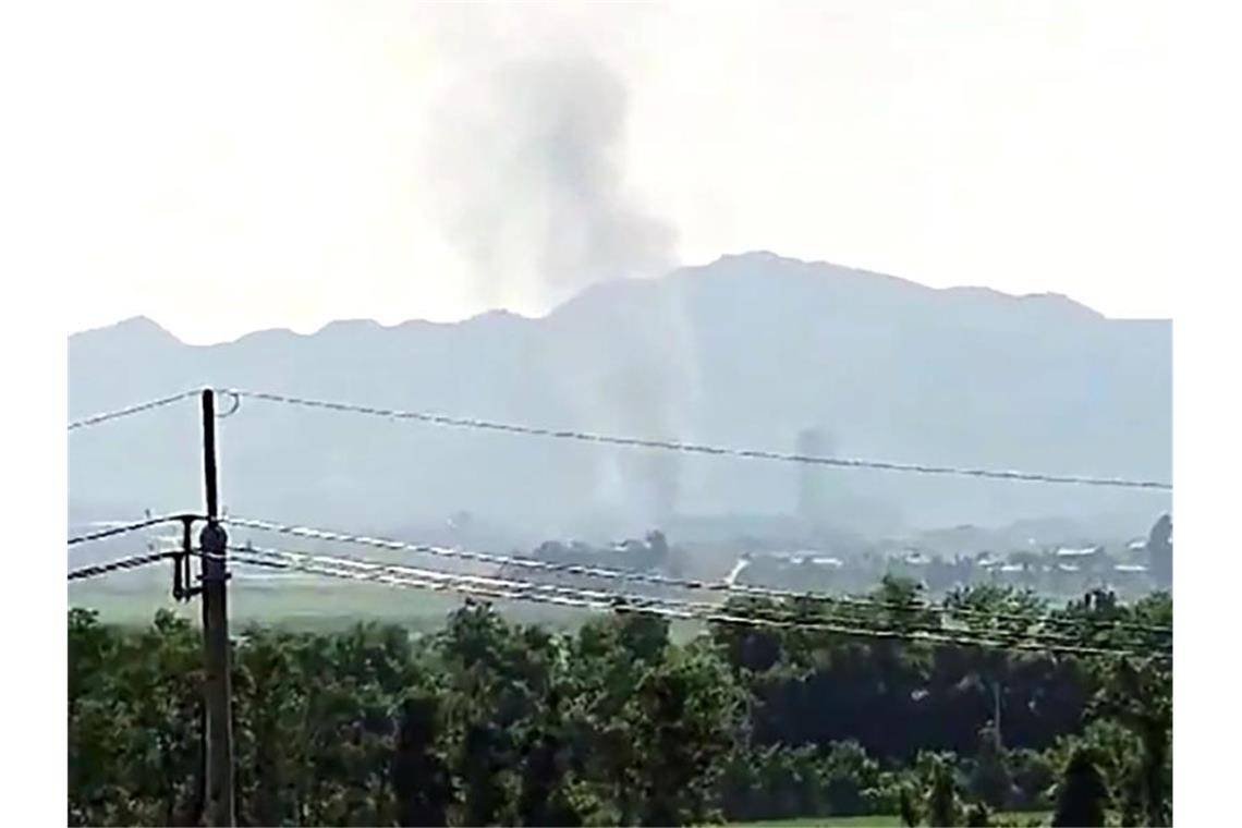 Blick aus der südkoreanischen Stadt Paju auf die nordkoreanische Grenzstadt Kaesong. Foto: Uncredited/Yonhap/AP/dpa