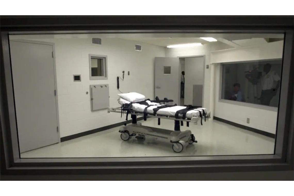 Blick in Alabamas Kammer für Hinrichtungen mit tödlicher Injektion in der Holman Correctional Facility (Justizvollzugsanstalt). Am 25. Januar 2024 wurde hier ein Mann in dem US-Bundesstaat mittels Stickstoffhypoxie hingerichtet.