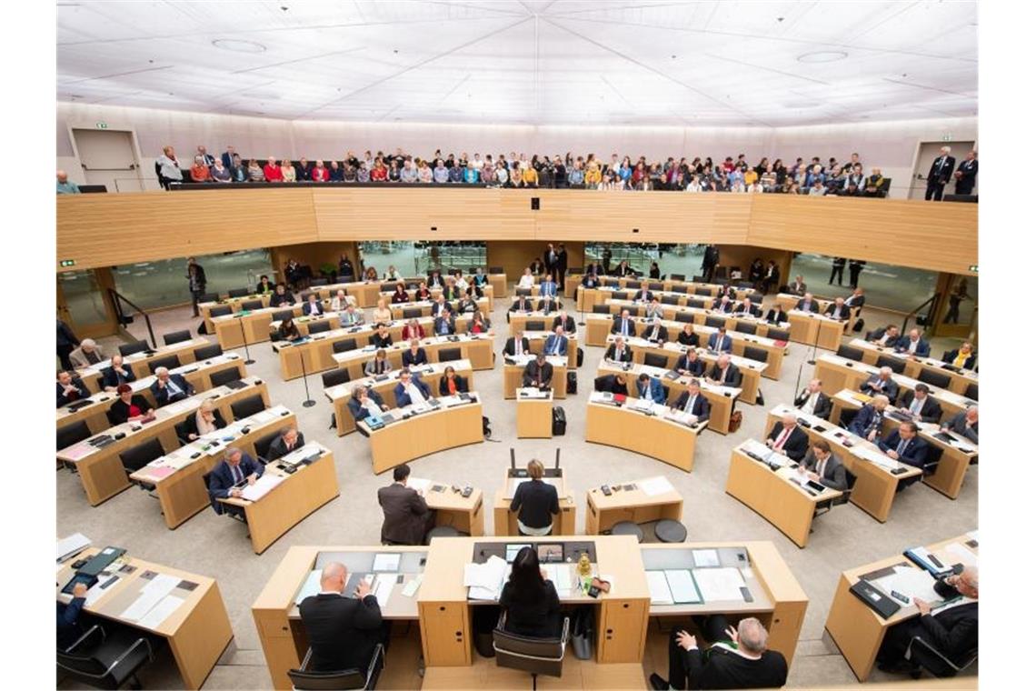 Gedeon will Gerichtsentscheid zu Fraktionsmitgliedschaft Blick in den Plenarsaal des Landtags von Baden-Württemberg. Foto: Tom Weller/dpa/Archivbild