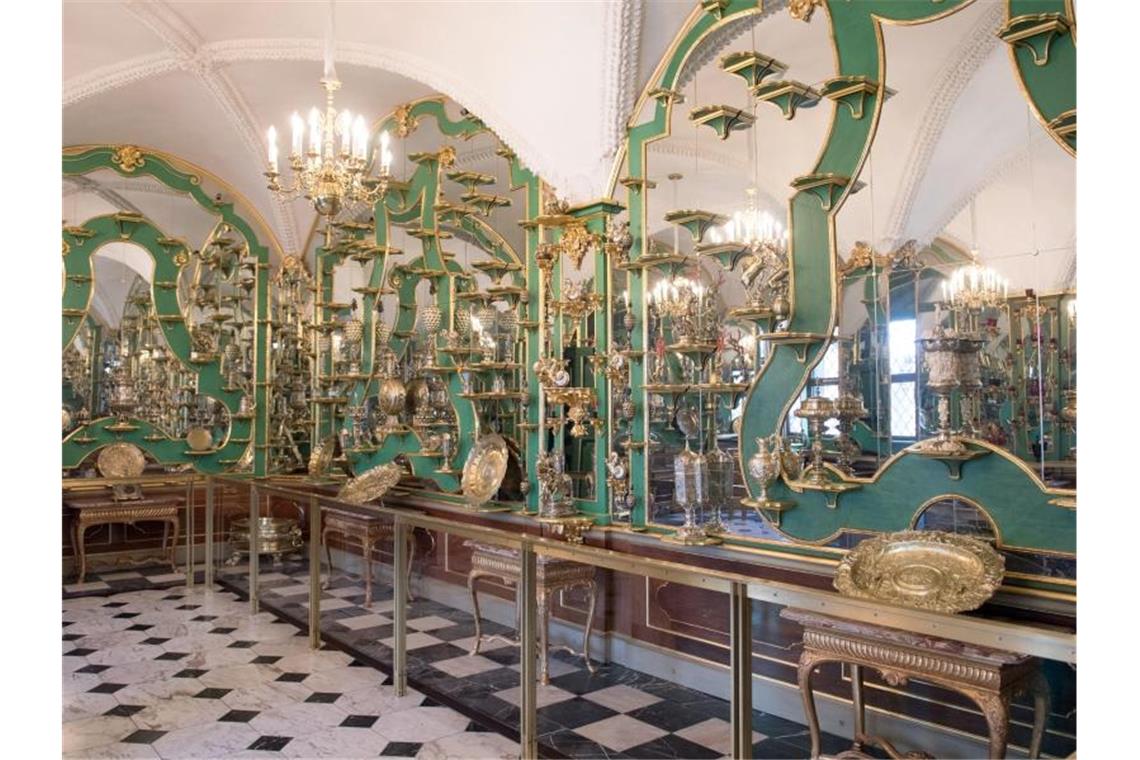 Blick in ein Zimmer des Grünen Gewölbes im Dresdner Schloss. Foto: Sebastian Kahnert/zb/dpa