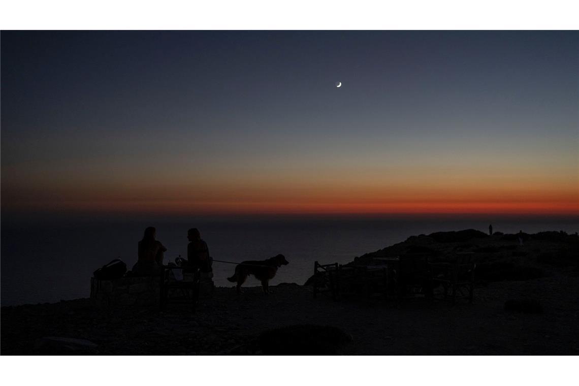 Hunderte Migranten im Mittelmeer südlich von Kreta gerettet Blick von der Insel Gavdos auf das Libysche Meer.