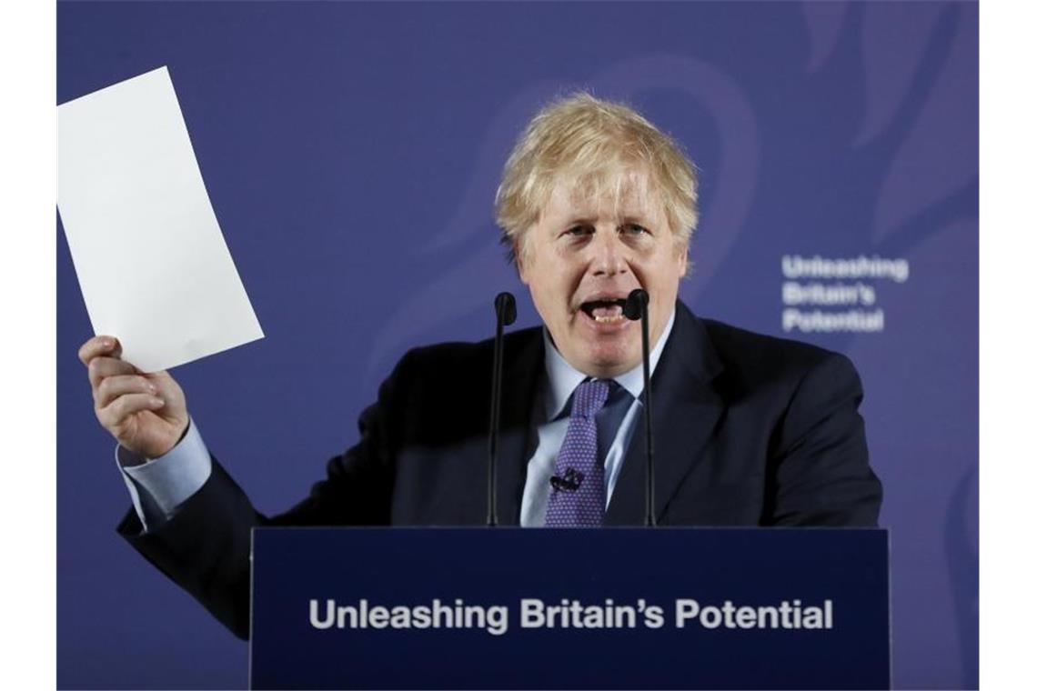 Boris Johnson präsentiert die britischen Eckpunkten für die Verhandlungen mit der EU. Foto: Frank Augstein/AP/dpa