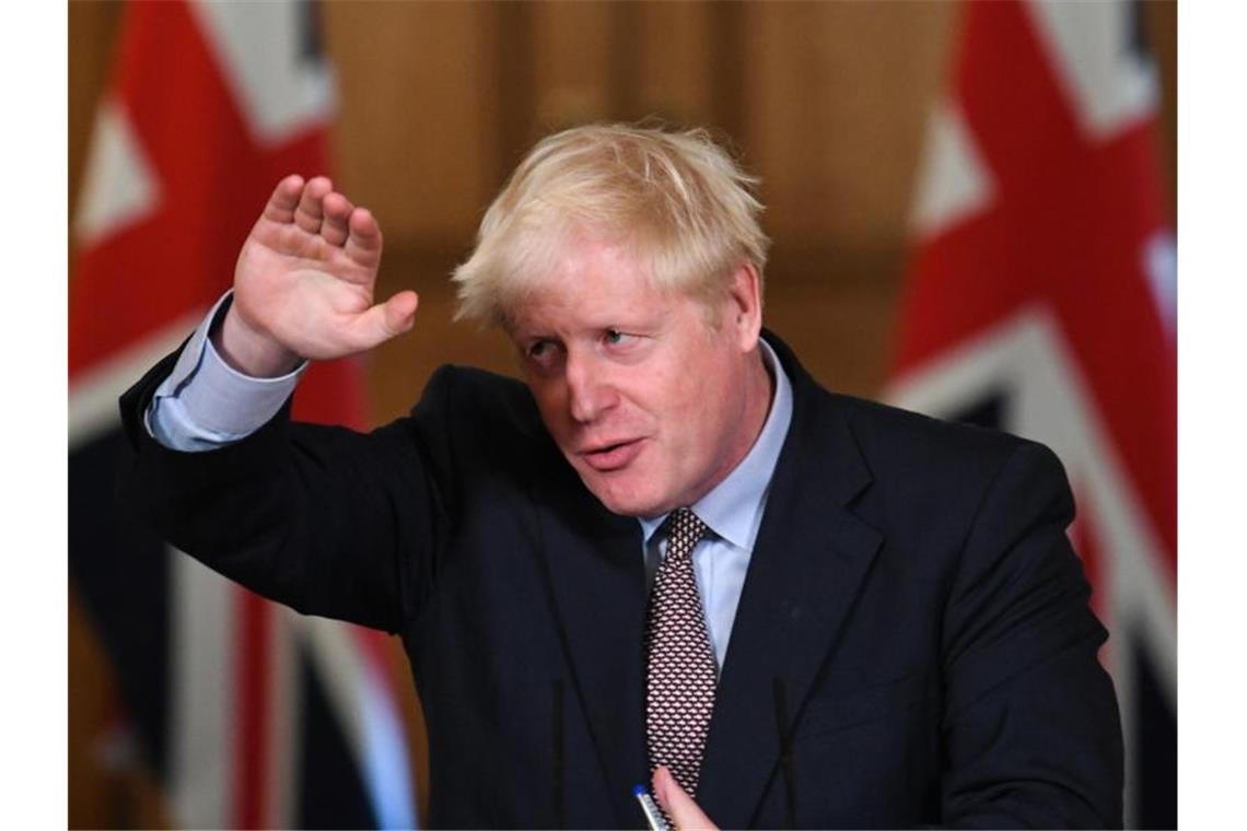 Boris Johnson, Premierminister von Großbritannien, spricht bei einer virtuellen Pressekonferenz in der Downing Street 10. Foto: Stefan Rousseau/PA Wire/dpa