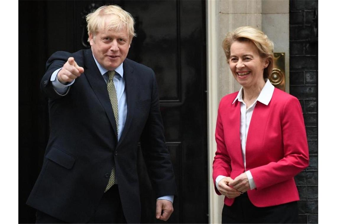 Boris Johnson und Ursula von der Leyen wollen verhandeln (Archiv). Foto: Stefan Rousseau/PA Wire/dpa