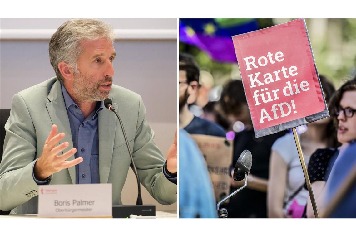 „Wäre widersprüchlich“ – Palmer darf nicht bei Gegendemo in Tübingen sprechen Boris Palmer hätte gerne auch zu den Demonstranten gesprochen. „Ich bin gegen die AfD.“