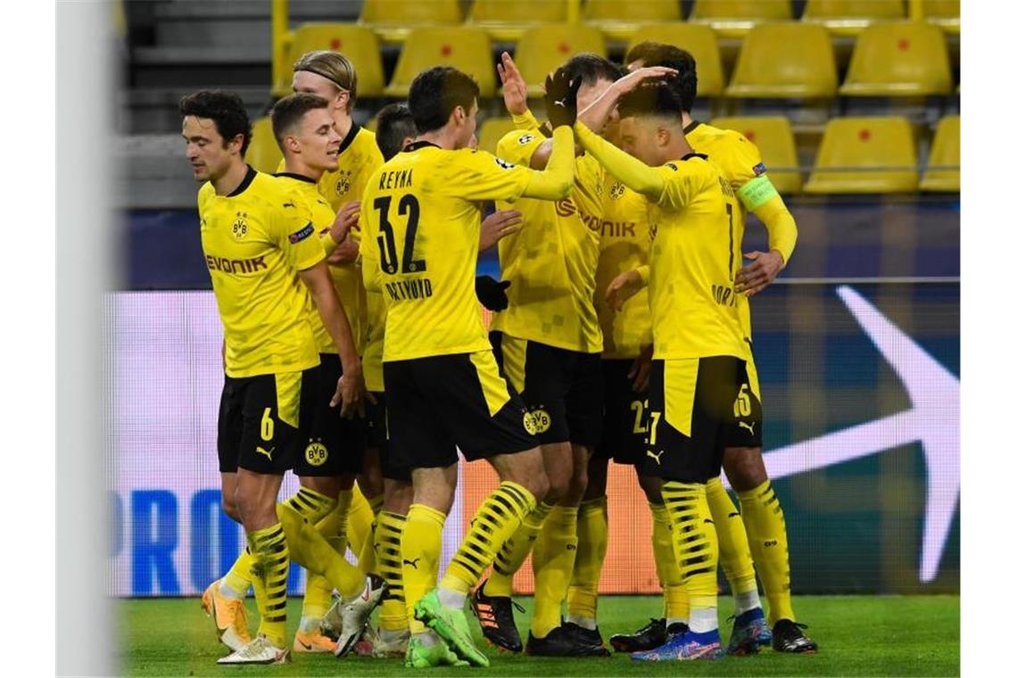 Borussia Dortmund feierte einen klaren Heimsieg gegen den FC Brügge. Foto: Bernd Thissen/dpa