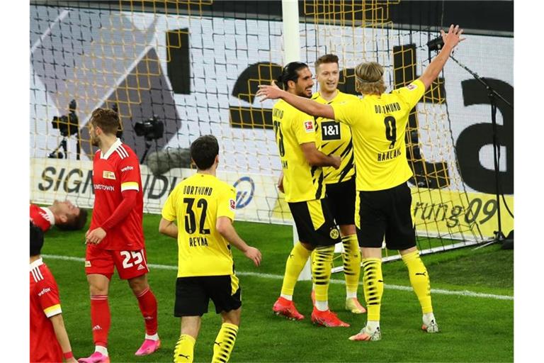 Borussia Dortmund gewann daheim gegen Union Berlin. Foto: Christoph Koepsel/Getty Pool/dpa