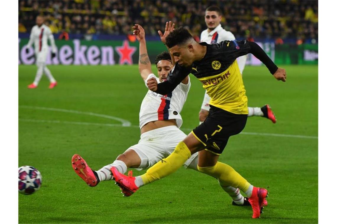 Die Fußball-Woche: Zweitliga-Gipfel, Derby, Tuchel-Treffen Borussia Dortmund muss in der Champions League bei Paris Saint-Germain antreten. Foto: Bernd Thissen/dpa