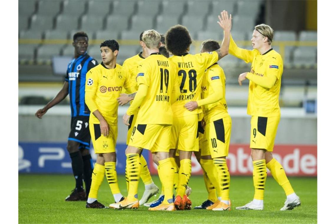 Borussia Dortmund setzte sich locker beim FC Brügge durch. Foto: Jasper Jacobs/BELGA/dpa