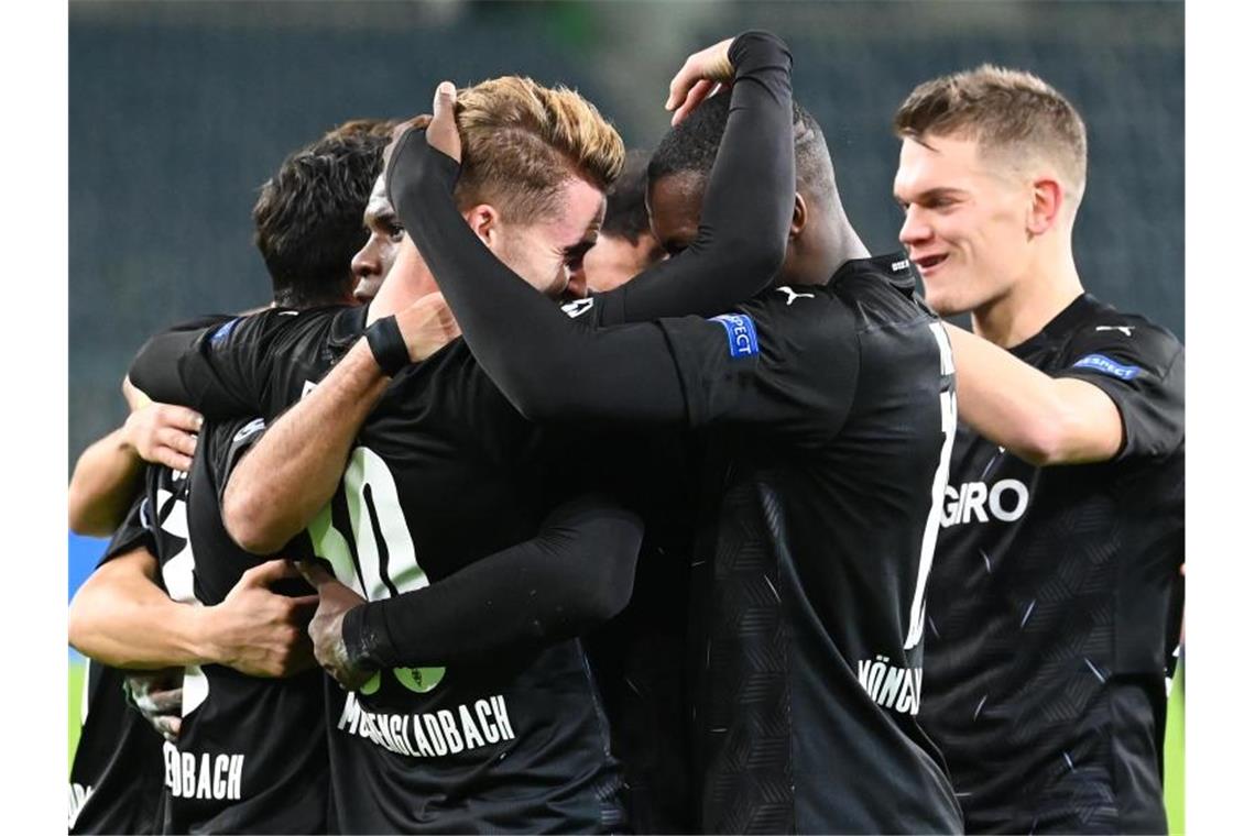 Borussia Mönchengladbach setzte sich locker gegen Schachtjor Donezk durch. Foto: Federico Gambarini/dpa