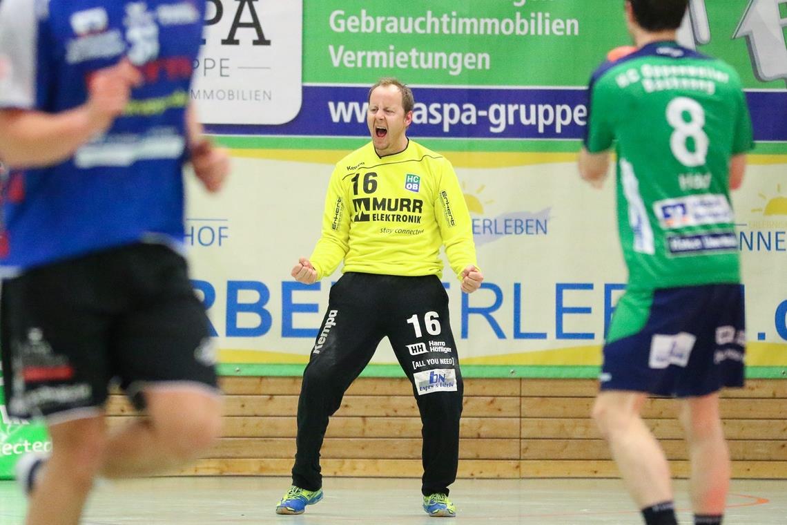 HCOB II gewinnt Kellerduell und darf wieder hoffen Brachte den HCOB II mit seinen Paraden auf die Siegerstraße: Torwart-Routinier Stefan Merzbacher.Foto: A. Becher