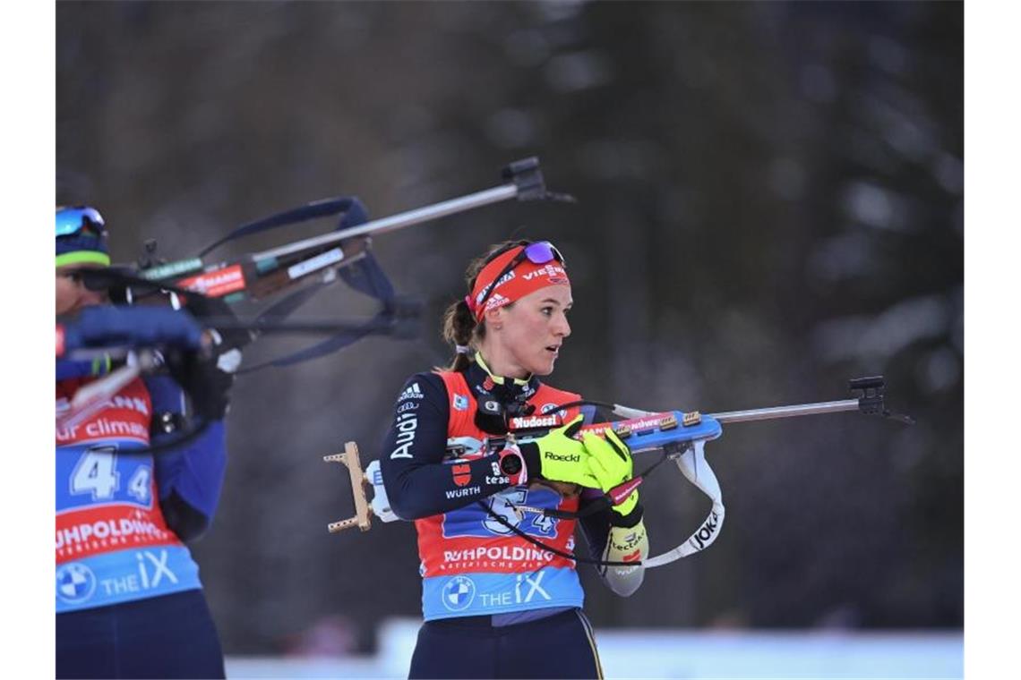 Deutsche Biathletinnen Staffel-Vierte - Sorgen um Preuß Brachte die Staffel noch auf Rang vier: Denise Herrmann. Foto: Sven Hoppe/dpa