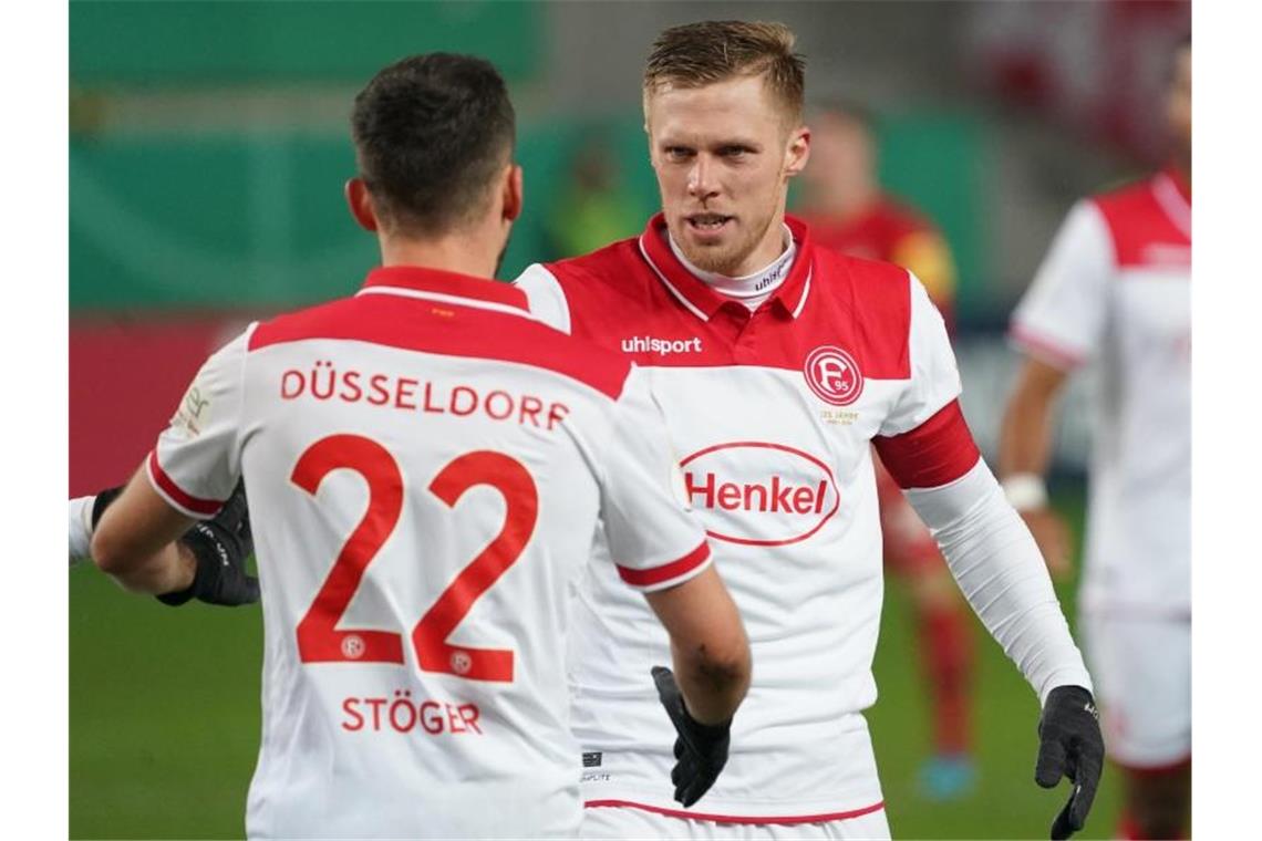 Brachte Düsseldort beim FCK auf die Siegerstraße: Torjäger Rouwen Hennings. Foto: Thomas Frey/dpa