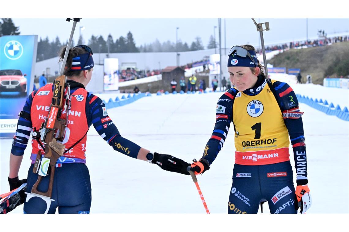 Braisaz-Bouchet (r) und Simon beschränken ihren Kontakt auf das Nötigste. (Archivbild)