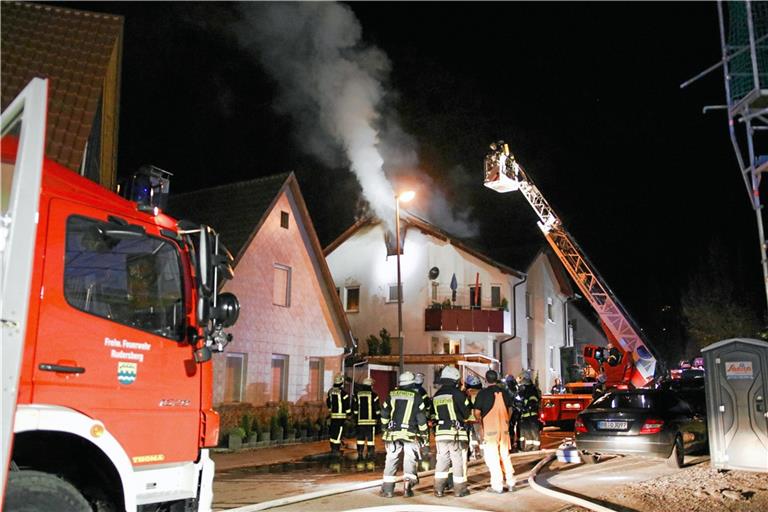 Brand in Rudersberg-Oberndorf. Foto: 7aktuell/K. Lermer