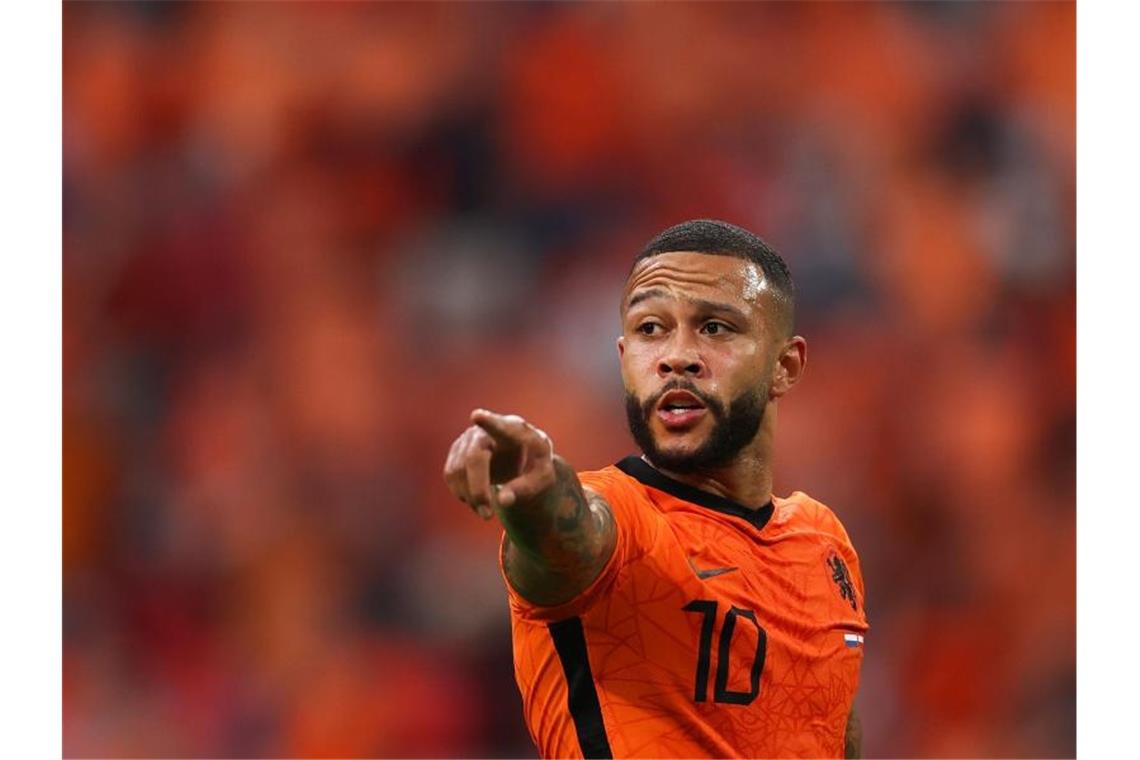 Braucht einen Teampartner im Sturm: Memphis Depay von den Niederlanden. Foto: Dean Mouhtaropoulous/Getty Pool/AP/dpa