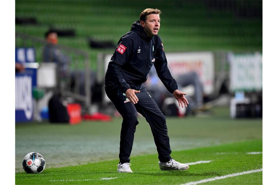 Bremens Cheftrainer Florian Kohfeldt glaubt weiter an sein Team. Foto: Stuart Franklin/Getty-Pool/dpa