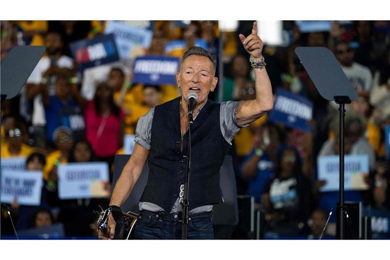 Bruce Springsteen trat im Oktober 2024 bei einer Wahlkampfveranstaltung  der Demokraten auf.