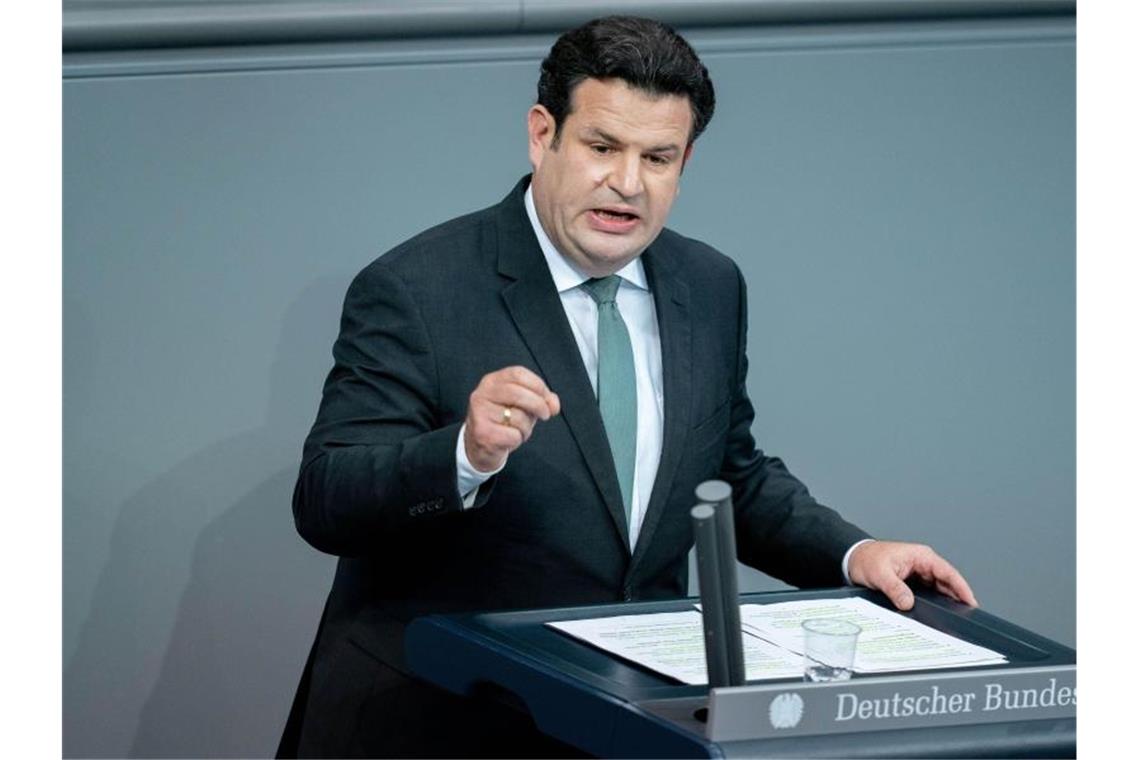 Bundesarbeitsminister Hubertus Heil (SPD) im Bundestag. Foto: Kay Nietfeld/dpa