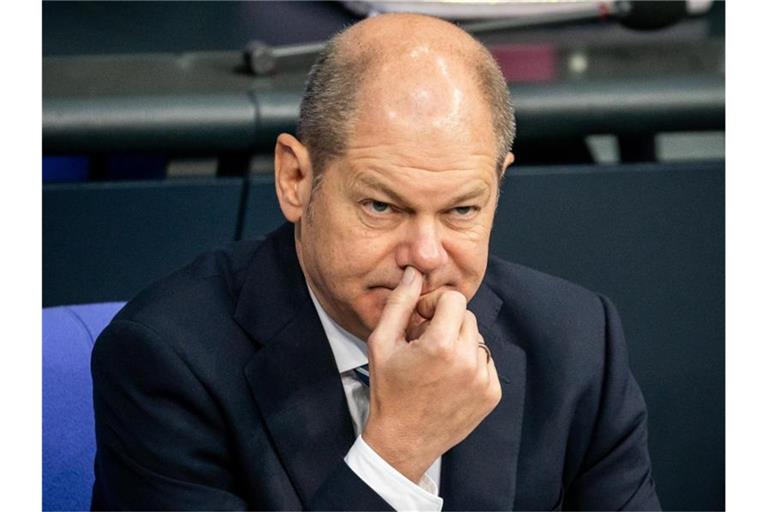 Bundesfinanzminister Olaf Scholz Ende letzter Woche während einer Debatte im Bundestag. Foto: Michael Kappeler/dpa