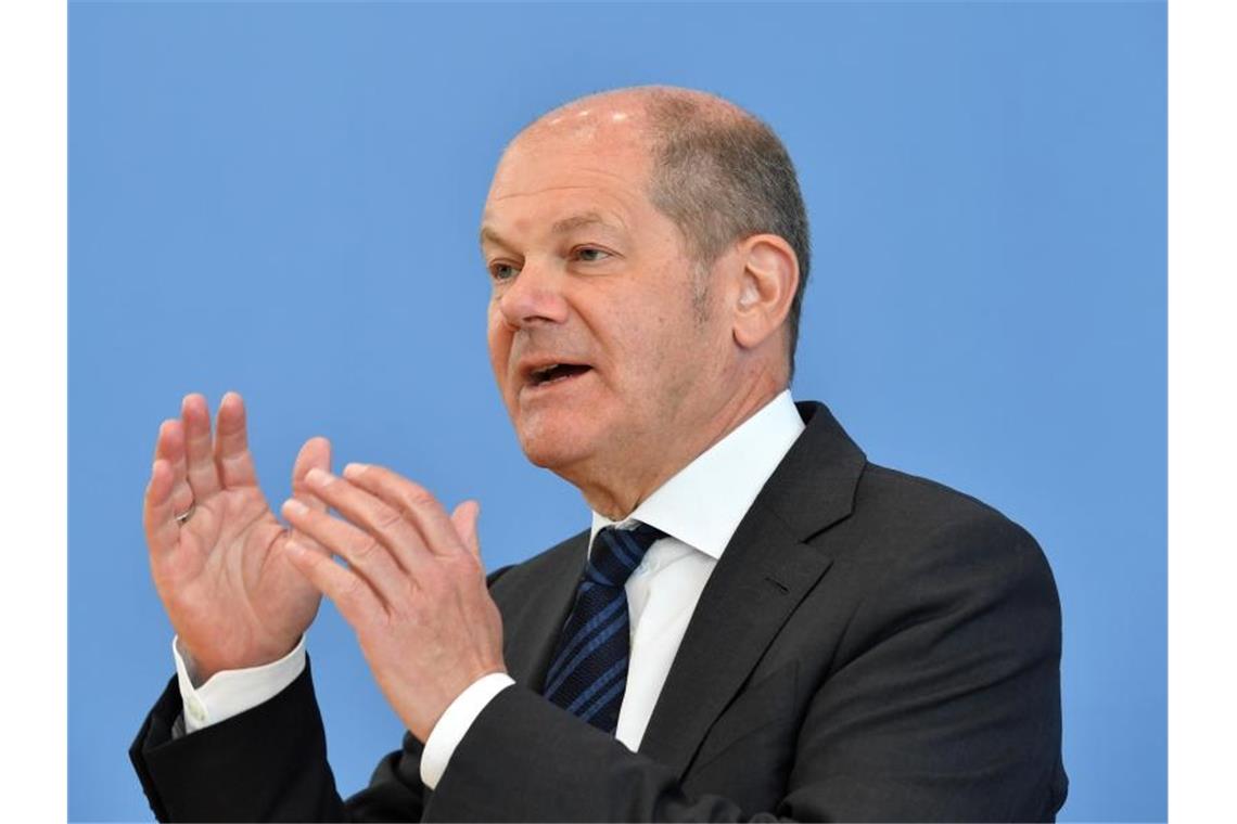 Bundesfinanzminister Olaf Scholz hatte vor der Sitzung der EU-Finanzminister für verschiedene „Instrumente der Solidarität“ geworben, lehnt aber Corona-Bonds ab. Foto: John Macdougall/AFP POOL/dpa