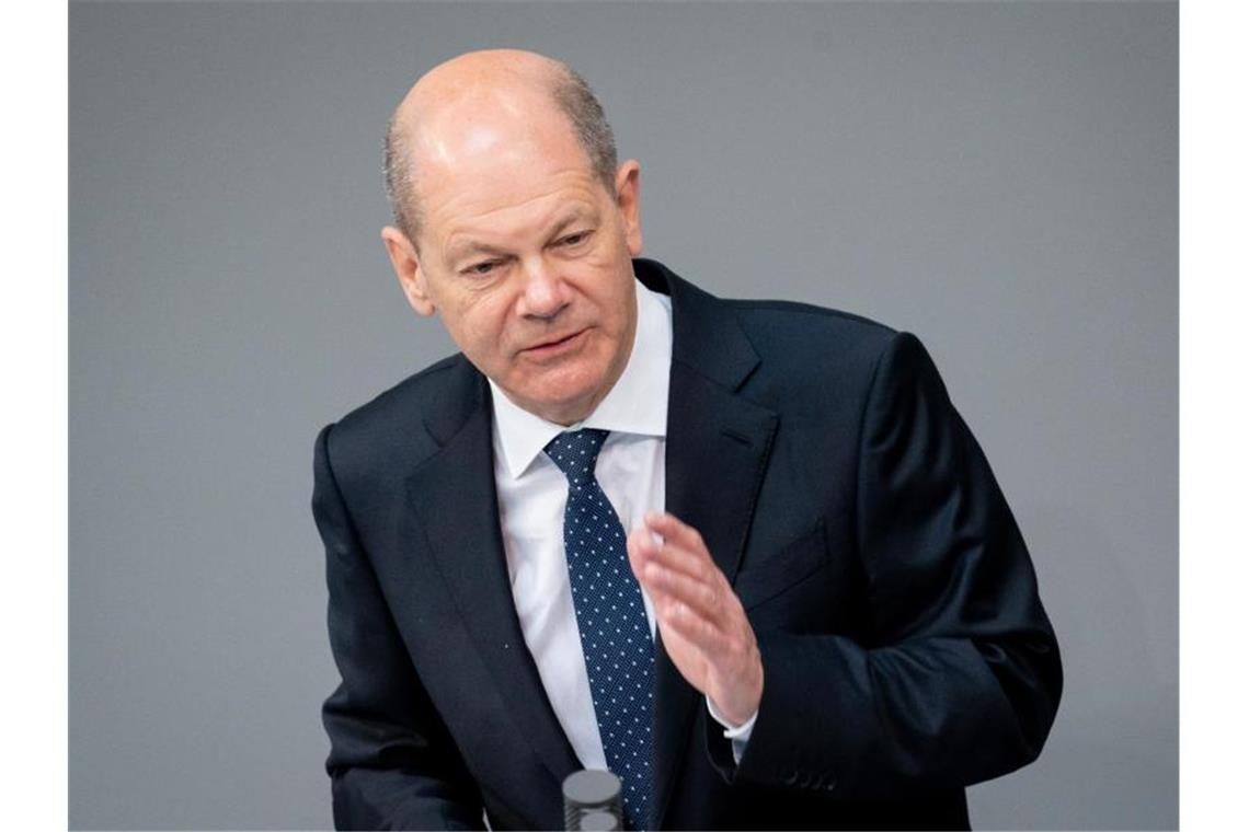Scholz will schnelle Einigung bei Digitalsteuer Bundesfinanzminister Olaf Scholz (SPD) befürwortet eine globale Mindestbesteuerung von Großkonzernen. Foto: Kay Nietfeld/dpa/Archivbild