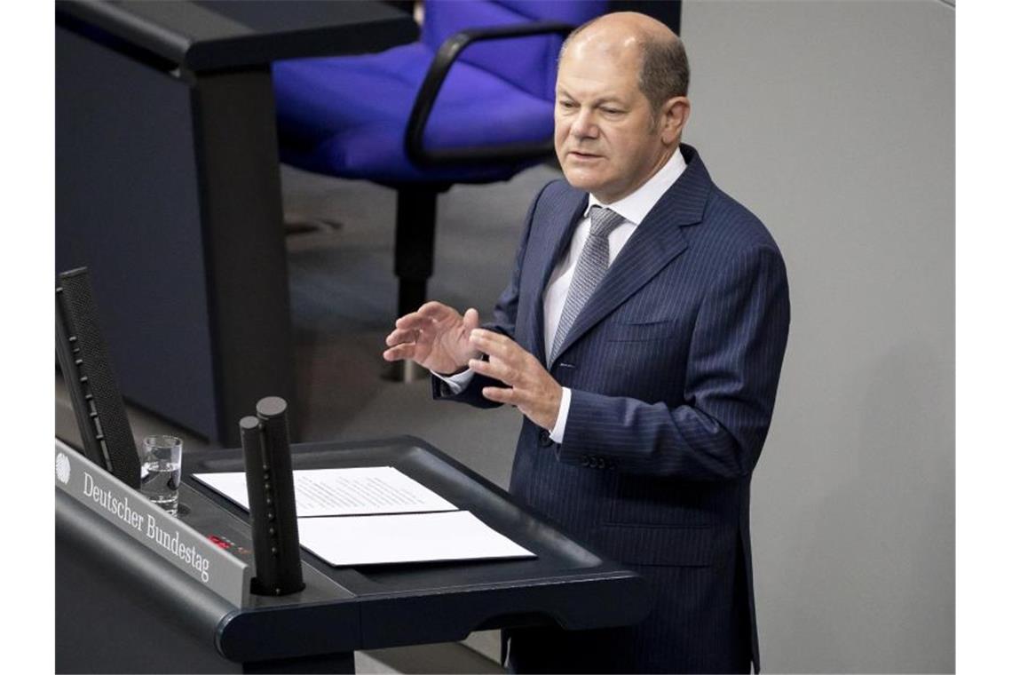 Bundesfinanzminister Scholz plant Haushaltsausgaben von fast 360 Milliarden Euro - Klimaschutz noch nicht eingerechnet. Foto: Christoph Soeder