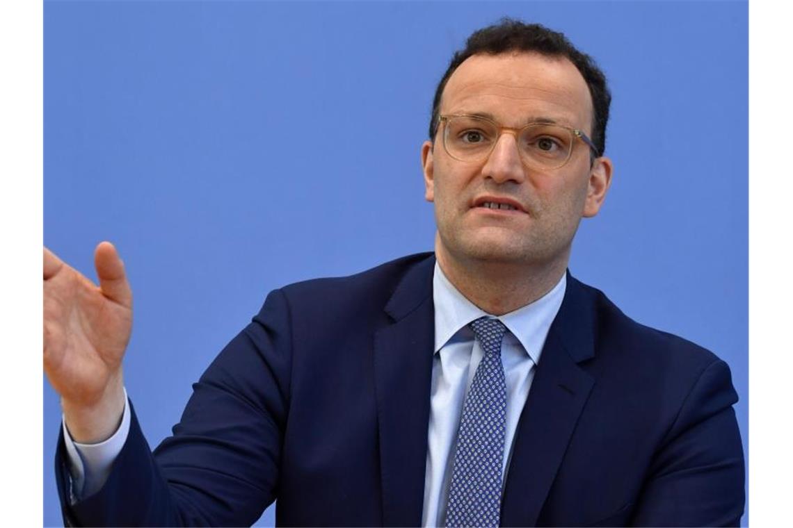 Bundesgesundheitsminister Jens Spahn (CDU) während einer Pressekonferenz. Foto: John Macdougall/AFP-Pool/dpa