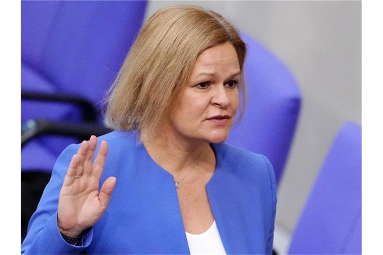 Bundesinnenministerin Nancy Faeser (SPD) sieht keine gespaltene Gesellschaft in Deutschland. Foto: Kay Nietfeld/dpa/Archivbild