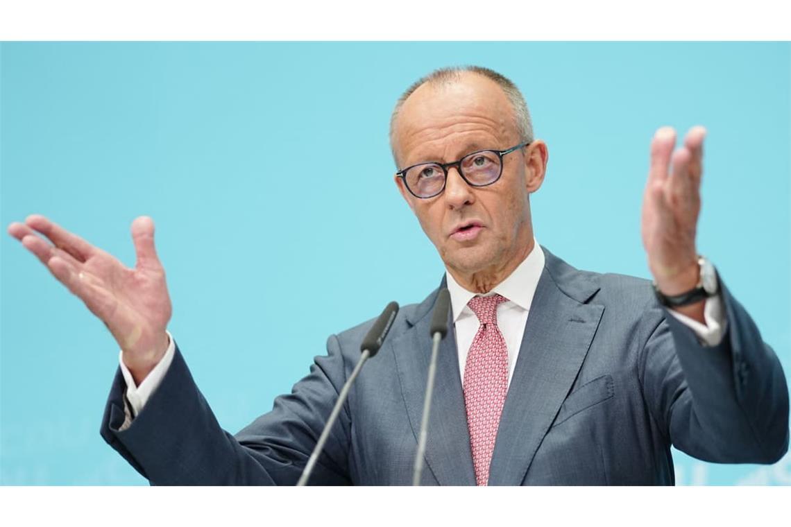 Bundeskanzler Friedrich Merz (CDU) gibt nach der Landtagswahl in Mecklenburg-Vorpommern und der Abgeordnetenhauswahl in Berlin eine Pressekonferenz.