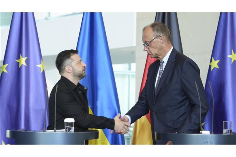 Bundeskanzler Merz und Wolodymyr Selenskyj im Kanzleramt.