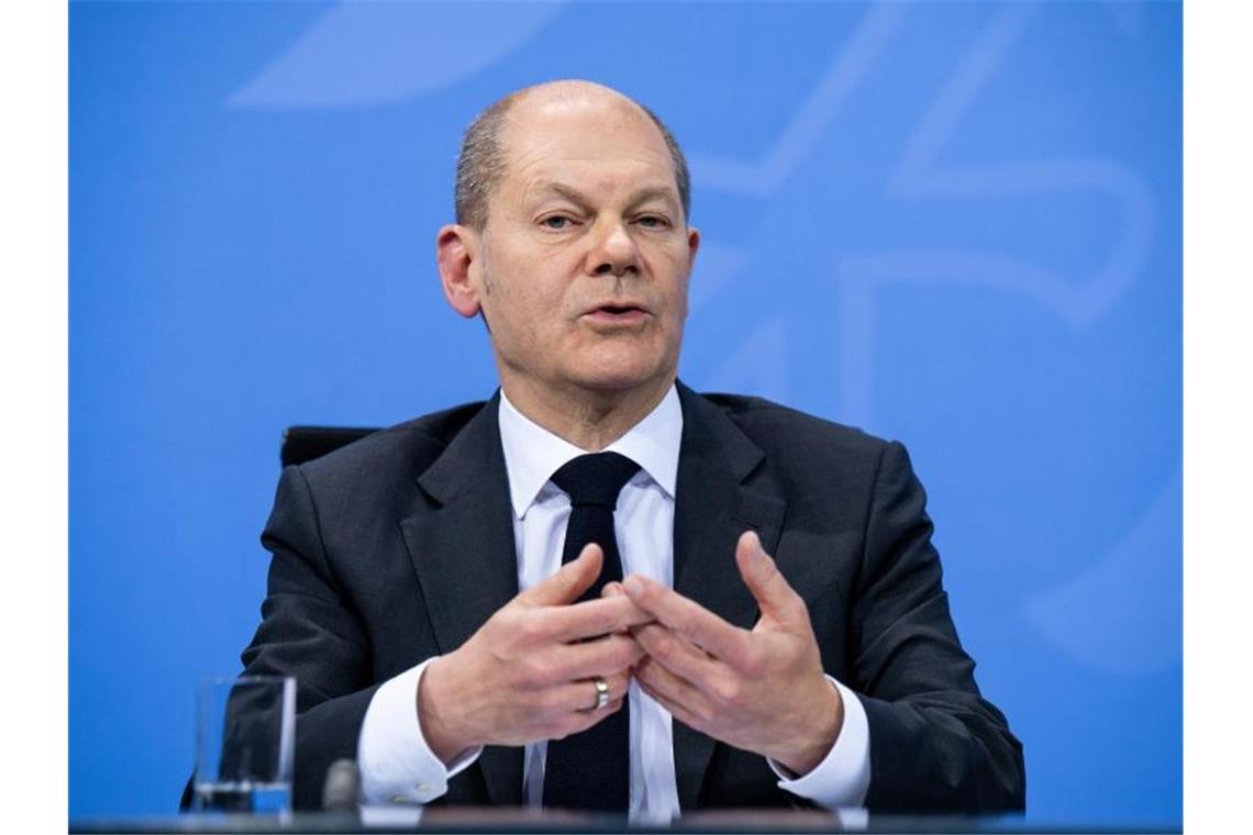 Bundeskanzler Olaf Scholz nach den Beratungen zur Corona-Pandemie. Foto: Bernd von Jutrczenka/dpa Pool/dpa