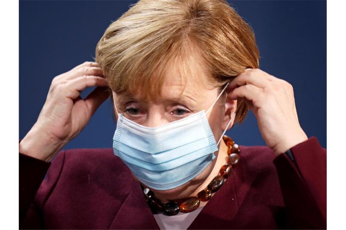 Bundeskanzlerin Angela Merkel begrüßte die Vorschläge der Ministerpräsidenten, kündigte aber zugleich eigene Vorschläge zur Kontaktreduzierung an. Foto: Hannibal Hanschke/Reuters-Pool/dpa